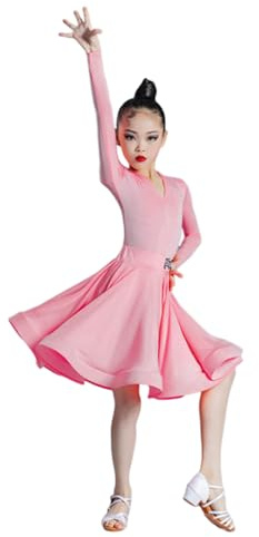 MYIESAXL Vestito da Ballo Latino per Ragazze, Costumi da Ballo da Sala, Vestito da Competizione Diviso, Set di Abbigliamento per Spettacoli, Abito da Ballo Moderno