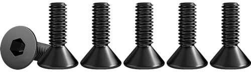 Drenky 50 Pezzi M3 X 10 mm Viti a Testa Svasata, M3 Viti a Esagono Incassato in Acciaio Inox A2 V2A Antiruggine Secondo Norma DIN 7991 / ISO 10642, Filettatura Completa, Bullone Meccanico, Nero