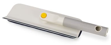 Joseph Joseph CleanTech Raclette 2-en-1 pour Vitres avec Tapis Microfibre et Poignée Pliable, Light Stone