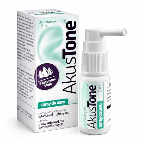 Akustone Ear Wax Removal Spray 300 doses 15ml – Ear Cleaning Kit with Natural Ingredients for Ear Hygiene – Soften & Remove Excess Earwax – Safe for Adults & Kids