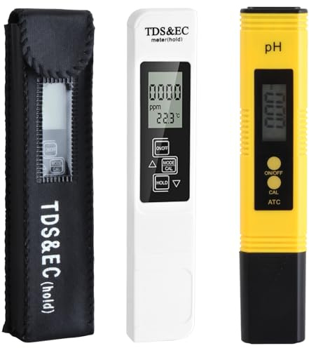 KEWAYO PH Messgerät, PH TDS EC und Temperatur 4 in 1 Set | Wasserqualität Tester , Pool Tester mit LCD-Display, Leitfähigkeitsmesser für Schwimmbad, Trinkwasser, Aquarium