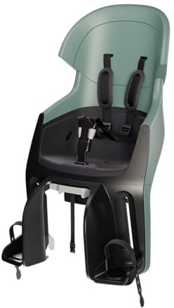 BOBIKE 8010800003 - Silla Bicicleta Reclinable Trasera Portaequipajes Exclusive Evolve Maxi con diseño Envolvente, suspensión integrada y arnés 5 Puntos para niños, Menta