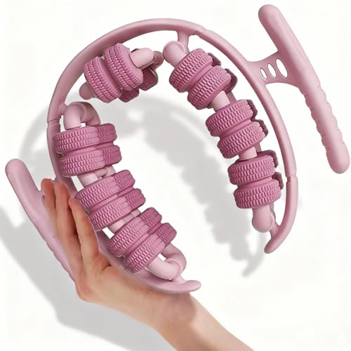 Portable Leg Massager,No-Assembly Cellulite Roller for Travel & Office,Relieves Soreness & Swelling,Ideal for Pilates & Recovery (Pink)