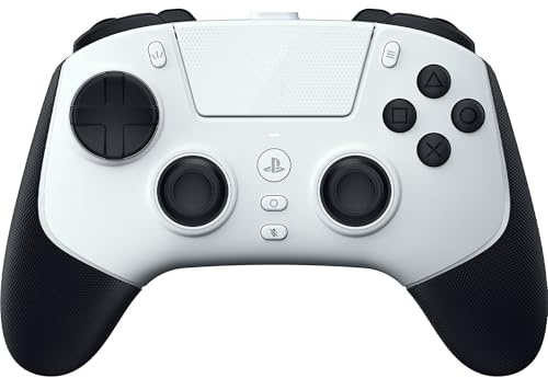 Razer Raiju V3 Pro - Wireless E-Sport Controller for PlayStation 5 and PC - 4 Detachable Buttons and 2 Claw Grip Buffers - TMR Analogue Sticks - Pro HyperTrigger | White