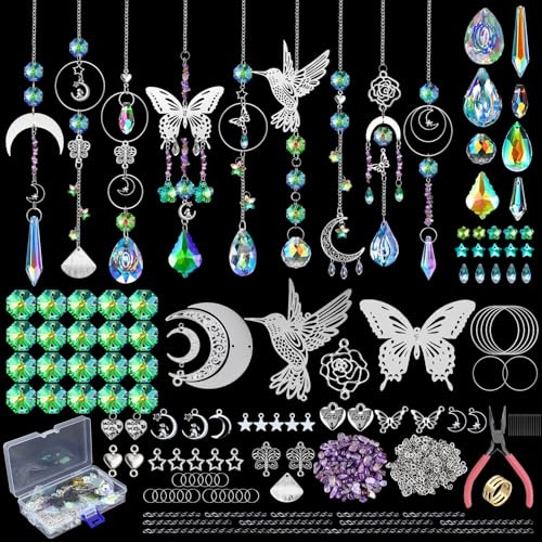Atrapasoles Cristal 400 Piezas DIY Kits para Hacer Atrapasoles Atrapasueños de Cristal para Decoración de Ventanas, Hogar, Jardín, Fiestas y Bodas