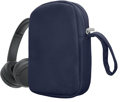 kwmobile Hörlursväska för Over Ear-hörlurar kompatibla med Sony WH-CH520/WH-CH510/MDR-ZX110 fodral - Fodral för hörlurar - Resefodral - Mörkblå