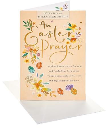 UK Greetings | Easter Card | HSR Florals Design | With Envelope | Easter Greeting Card | Her/Him | 12.1 x 18.4cm