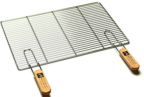 Edelstahl-Grillrost mit abnehmbaren Handgriffen 54 x 34 cm von Ihrem Grillrostprofi