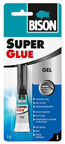 6 x 6305573 Bison Super Glue Instant Universal Adhesive 3g Gel with re-sealable Cap