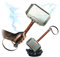 Swords and more Thor hammer made of steel with stand, Thor's hammer, role play and costume accessories for fans, Ragnarok, Marvel, gift for collectors and adults