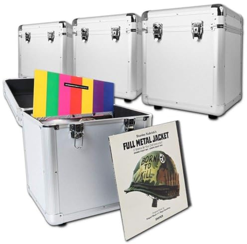 Plattenkoffer-Set für 300 Schallplatten - Power Dynamics RC100 Silber