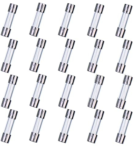 HUAREW F5AL250V 20 Stück 5x20mm flinke Glass icherung 5A 250V 0,2x0,78 Zoll zeitverzögerte Sicherung (Packung mit 20 Stück)