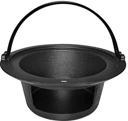 Upgrade Cast Iron Ash Can with Handle, Quantfire Charcoal Ash Basket Big Green Egg Accessories Must Haves Kamado Ash Pot Fits Large Big Green Egg