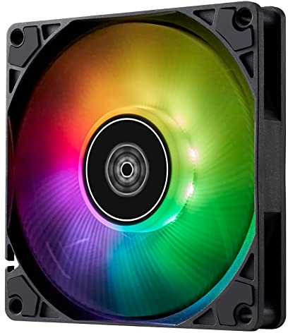 Silverstone SST-AS90B-ARGB - Ventilador Air Slimmer Estrecho de 92 mm con Mejor Rendimiento, PWM y Efecto de luz ARGB