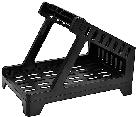Label Holder Thermal Label Tray Printer Paper Holder Sleek Design Plastic Holder Organizor for Thermal Label Roll and Fanfold Labels External Universal Accessory Barcode Dispenser for Desktop (Black)