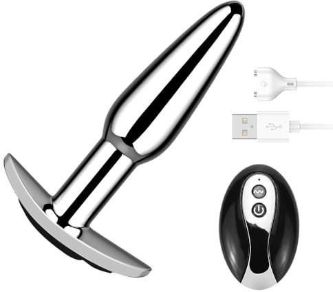 GKLWEJ Vibrazioni plug anale, plug anale con 10 modalità di vibrazione, telecomando