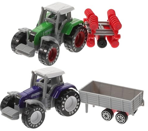 Hohopeti Lkw Spielzeug 2st Bauernhofwagen Spielzeug Kinder-bauernhof-lkw Traktormodell Technisches Spielzeugauto Lkw-automodell Spielzeuglastwagen Traktorspielzeug Aus Kunststoff Lkw-spielzeug Plastik
