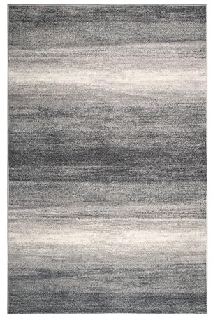 Teppich Wohnzimmer grau, Wohnzimmerteppich grau meliert, weicher Kurzflorteppich, strapazierfähig, Melange Effekt, anthrazit, Oeko-TEX, 120 x 170 cm