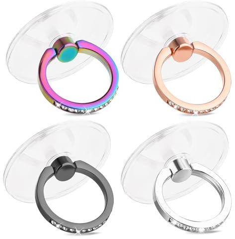 Ymapinc Anneau de support pour téléphone portable, anneau de support de téléphone avec strass, rotation à 360°, compatible avec les téléphones et tablettes