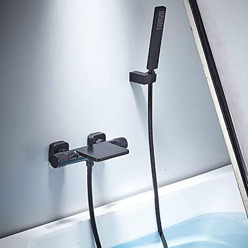 XCHSXYL Ducha, Cabezal de Ducha de Lluvia con Montaje en Techo LED de níquel Cepillado y latón termostático de 10 a 16 Pulgadas con 6 rociadores corporales y Juego Combinado de Ducha de Mano, 12 PU