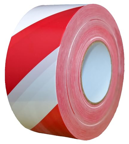 YXSF Ruban de signalisation non adhésif rouge et blanc 75 mm x 500 m – Pour la clôture et le marquage des zones dangereuses