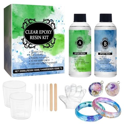 Kit de résine époxy 2 x 85 ml | Kit de résine 2 x 3 oz | Résine de bricolage | Kit de résine | Kit de résine époxy transparente | Anti-jaunissement, durcisseur autonivelant, haute brillance, pour