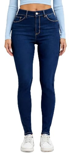 vittorio y Jeans Donna Skinny Push-Up Slim Fit - Modello Snellente Elasticizzato (IT, Testo, XS, Regular, Regular, Denim)