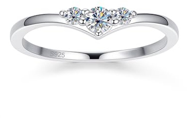 Damenring – Moissanitring mit GRA-Zertifikat, Dreifach-Sternenbahn-Design, 925 Sterling Silber, Farbe D, Reinheit VVS1, Plasmaschliff-Technik. Geeignet für den Alltag/Gala/Dates/Hochzeiten