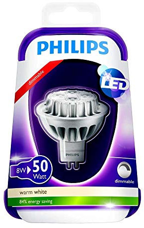 Philips LED Lampe ersetzt 50W, GU5.3, warmweiß (2700 Kelvin), 621 Lumen, Dimmbar, 8718696492307