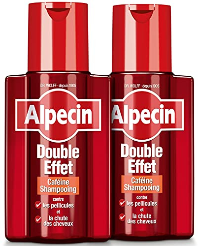 Alpecin Double Effect Shampoo 2x 200ml | Antipelliculaire & Anti-Chute | Énergisant pour Cheveux Forts | Idéal pour Cuir Chevelu Gras