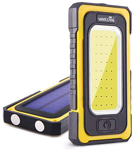 WARSUN Linterna Taller LED Recargable Linterna de Trabajo COB Lámpara de Inspección Linterna Magnética Portátil 1500LM para Camping Senderismo Emermengia (Amarillo)