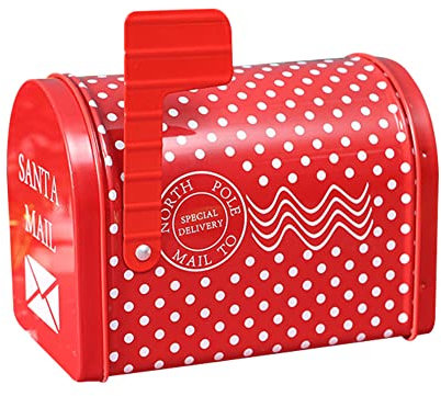 ISAKEN Christmas Candy Tin Boxes, Candies Jar Biscuits Cookie Cupcakes Storage Box Holiday Xmas Gift Packing Case for Christmas New Year Decoration Party Favors, Red