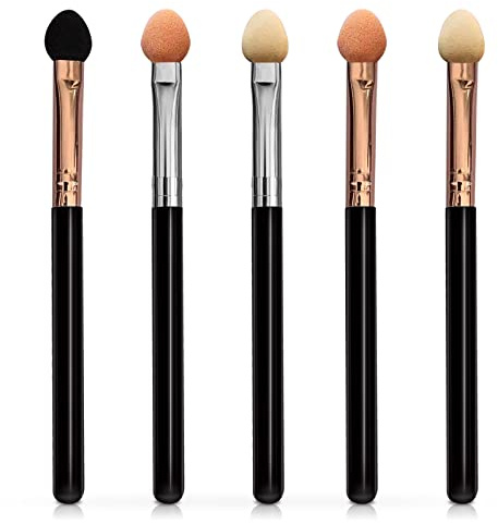 UorPoto Eyeshadow Applicators Sponge Double Sided Reusable 5Pcs Professional Blendable Organic Foam Tip Makeup Eye Shadow Applicator Brush Set Washable