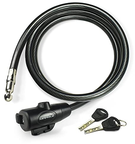 MARQUE Bike Lock with Key – 4FT 3/8” Straight Cable Locks with Keys, Anti-Theft Security Cable for Bicycles, Scooters, Kayaks, Paddle Boards, Gates
