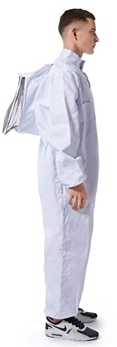 Imkeranzug, Abnehmbarer Hut, Elastische Bündchen, Klare Sichtbarkeit, Leicht, Doppelseitig, Große Tasche, Professioneller Imkeranzug für Imkerei (L)