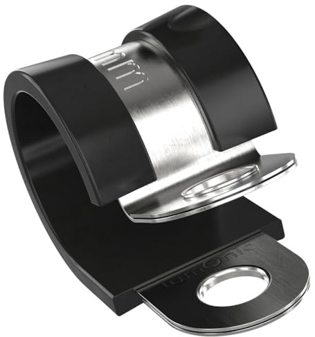 Lumonic 10x 12mm rörklämmor med gummiinlägg rostfritt stål V2A I kabelklämmor för skruvning I slangklämma 12mm, rörklämmor, fästklämma 12mm, rörhållare