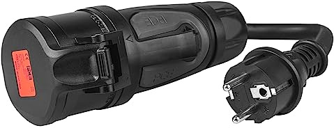 Green Cell Adapter CEE 16A 5P 400V auf Schuko Steckdose 230V, Länge 40 cm, Schutzart IP44, Kabel 3x2,5 mm2, Max. Leistung 3,7 kW, für EV-Ladegeräte und Werkstattgeräte, Schwarz, EVAK01
