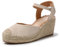 JOMIX Sandales Espadrilles Compensées Femme Espadrilles Femme Sandales Femme Sandales d'été Élégantes Réglable avec Boucle (Beige, 38)