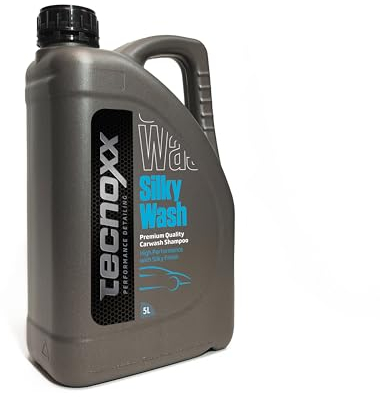 Tecnoxx – Silky Wash Champú Detergente Concentrado Ultra Activo para Limpieza Exterior de Coches, Motos y Bicicletas Envase Profesional 5L