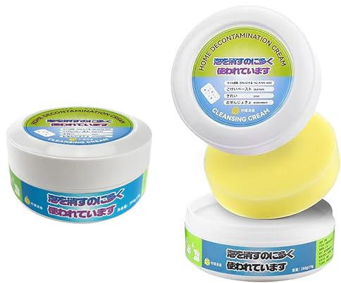 Vellivar White Shoe Cleaning Cream with Sponge, White Trainer Cleaner Sneaker Whitener for Trainers Cleaning Multi Purpose Stain Remover Waterless Cream White Shoe Cleaner for Canvas Trainers Sneaker