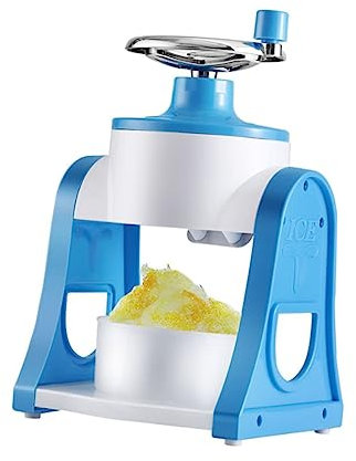 PHENOFICE Trituradora De Hielo Manual para Hacer Granizados y Bebidas Frías Máquina De Raspado De Hielo Desmontable Acero Inoxidable y PP Adecuado Hogar y Verano (Azul)