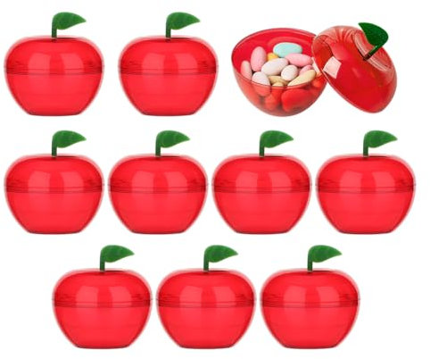 Bocaux à bonbons en plastique en forme de fruits - Récipients à bonbons en plastique rouge mignon pour bonbons, chocolat, petits cadeaux