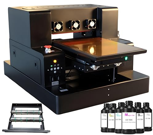 PEIXU Impresora Multifuncion Laser Color A3 UV Impresora de Botellas Impresora Ultravioleta Automática A3L805 Impresoras de Tabletas,USB 2.0,Resolución 1440x1440DPI,Madera,PVC Impresión,con Tinta