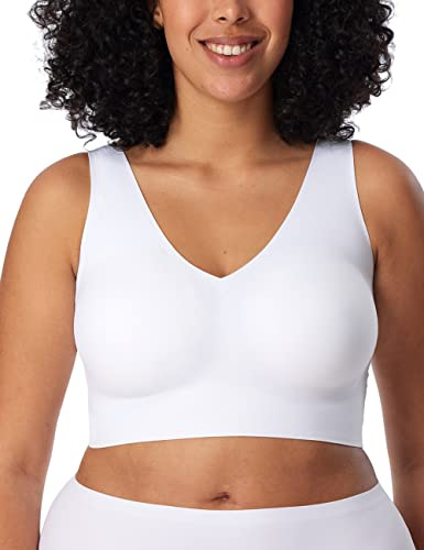 Schiesser Damen nahtloses Bustier mit herausnehmbaren Pads - Invisible Soft, Weiss_170364, 46
