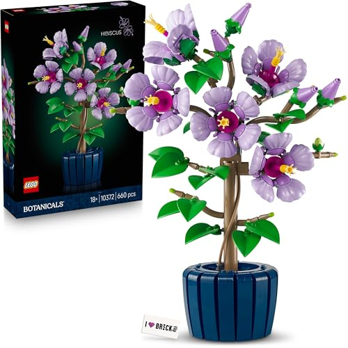 Lego Hibiscus Fleur (10372) – Fleurs Lego Botanicals, bouquet de fleurs décoratif (avec carrelage imprimé)