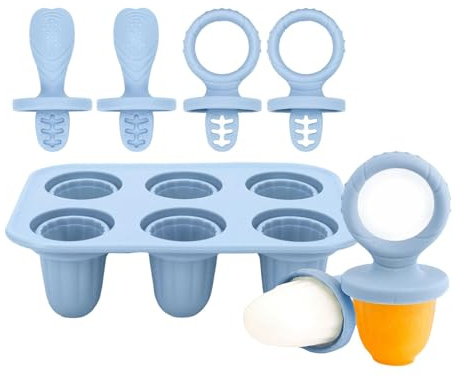 JSGHGDF 2. 6 stampi in silicone alimentare per massaggiagengive per bambini per dolcetti e sollievi, design semplice, lavabile in lavastoviglie, per dentizione, cubetti di ghiaccio