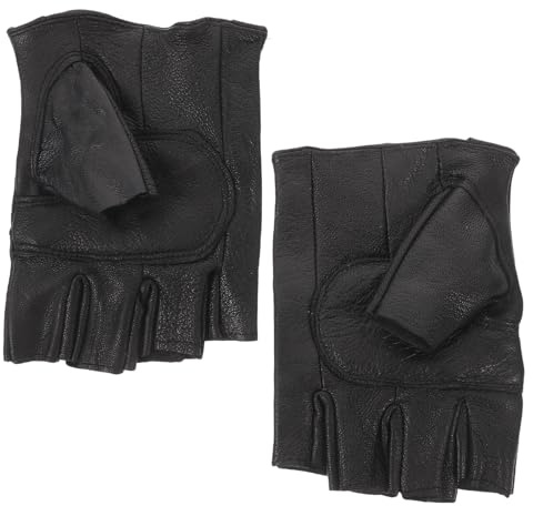 FRCOLOR Men’s Half-Finger Cycling Gloves Breathable Black Handball and Gym Workout Gloves Non-Slip Fitness for Outdoor Biking and Training