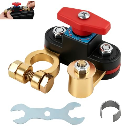 Interruptor de Corte de Batería para Coche 12V-24V, Interruptor de Desconexión de Batería de Cobre Puro, Alta Conductividad, Ajustable, Interruptor de Desconexión Inteligente para Coche, Camión, Barco