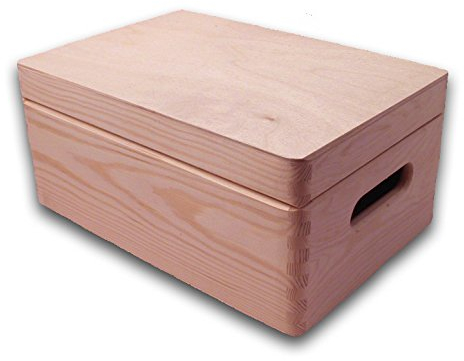 Plain Unpainted Wooden Tool Box DIY Storage Chest with Handles/ Toy Box 30x 20x 14cm