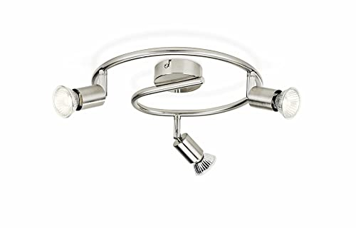 PHILIPS LAMPADA DA SOFFITTO LIMBALI FARETTO 3 LUCI NICKEL IN METALLO SPIRALE ORIENTABILI SENZA LAMPADINA NICKEL 5030317E7